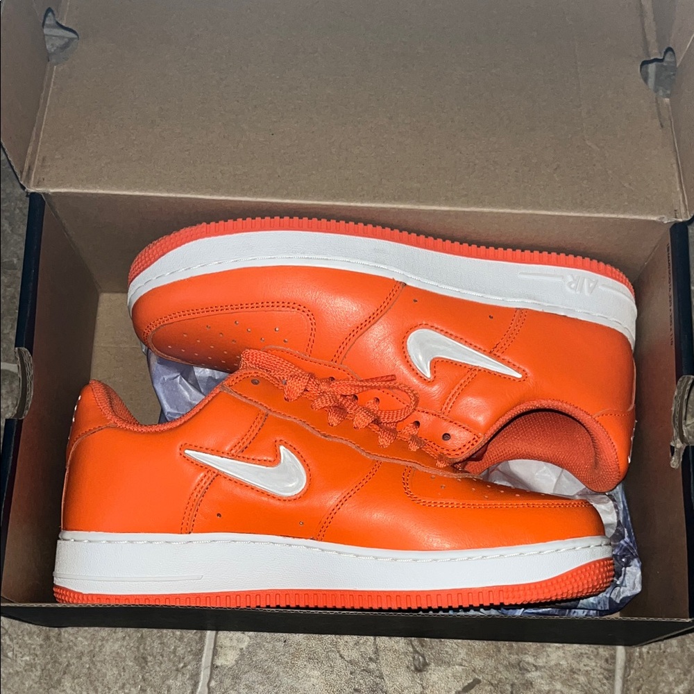 Nike Bright Orange and White Shoes